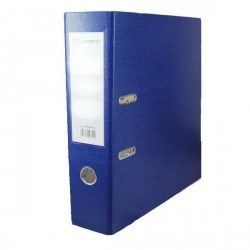 Папка-файл 80мм Lamark 0600 синий металл. окантовка, карман, собраная