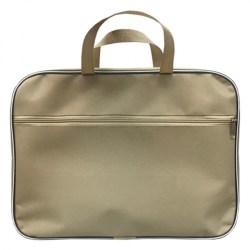 Папка-сумка А4 Lamark DC0019-BG с ручками 1отд. лицевой карман, на молнии, бежевая