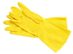 Перчатки латексные хозяйственные латексные желтые L DGL018P (АДМ)