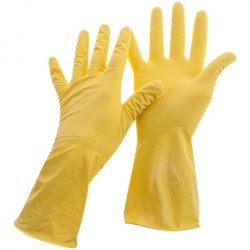 Перчатки резиновые хозяйственные желтые "Универсальные" S OfficeClean 248567