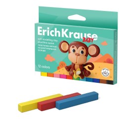 Пластилин 12цв. ErichKrause 61322  Baby 180г. на растительной основе с Алоэ Вера