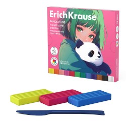 Пластилин 12цв. ErichKrause 62976 Panda Hug, 180г. со стеком