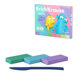 Пластилин  8цв. ErichKrause 61351 Jolly Friends Pastel 144г. со стеком