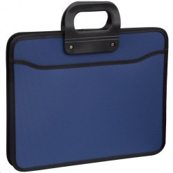 Портфель пластиковый А4+ OfficeSpace 269208 3 отделения, синий, на молнии