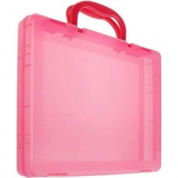 Портфель пластиковый А4 Стамм КС19 кейс тонированный розовый 323372