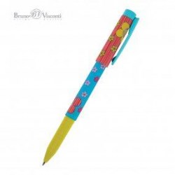 Ручка Bruno Visconti 20-0214/09 "FreshWrite. Цветы-сердечки" синяя 0,7мм шариковая