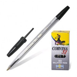 Ручка черная CORVINA 51 40163 шариковая прозрачный корпус Р002107/012555