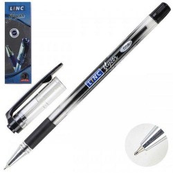 Ручка черная Linc Glycer 1300RF  0,7мм, рез.грип 066269