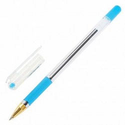 Ручка голубая MunHwa MC Gold BMC-12 масляная 0,5мм рез/упор 235082