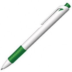 Ручка логотипная inФормат BPP02-03-Gr "Ванда" белый корпус зеленая рез.053459