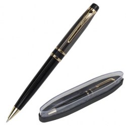 Ручка подар. Brauberg 143483 Sonata РШ синий, корпус золотистый с черным, 0,5мм в пласт. футляре