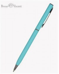 Ручка шариковая Bruno Visconti 20-0250/09 "Polermo" авт. синяя 0,7мм бирюзовый метал. корпус