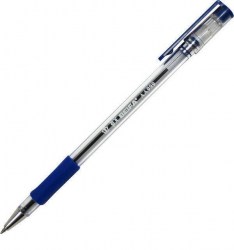 Ручка синяя Beifa 999-BE шариковая мет/нак, с резин. вставкой 036488