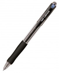 Ручка Uni SN-100 шариковая, автоматическая, черная 0,5мм, рез/упор, Laknock 66269