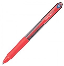 Ручка Uni SN-100 шариковая, автоматическая, красная 0,5мм, рез/упор, Laknock 66271