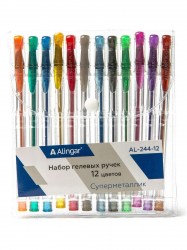 Ручки гелевые 12цв. Alingar AL244-12  1,0мм