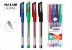Ручки гелевые  4цв. Mazari M-5510-4 "LIPARI" грип 0,5мм