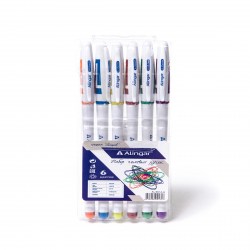 Ручки гелевые  6цв. Alingar AL901A-6 резиновый грип, 0,55мм