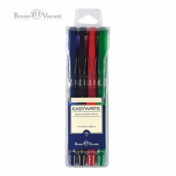 Ручки шариковые  4цв. BrunoVisconti 20-0037 EasyWrite 0,7мм, SOFT TOUCH