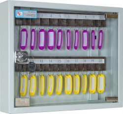 Шкаф для ключей КЛ-20С с брелоками 7391 стекло (Меткон)