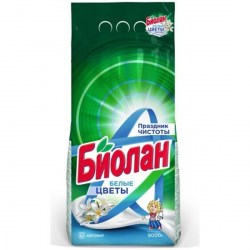 Стиральный порошок 9кг Биолан автомат Белые Цветы мягк упак 