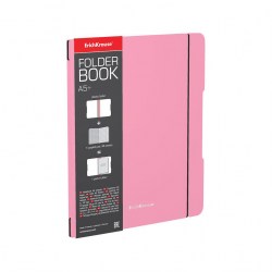 Тетрадь  48л  А5+ ErichKrause 51397 клетка FolderBook Pastel, съемная пластиковая обложка, розовая