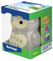 Точилка электрическая Berlingo BEs_37003 "Owl" 1 отверстие, детская, с контейнером 256239