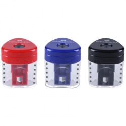 Точилка Faber-Castell 183401 Grip Auto Mini 1 отв, контейнер, красн/синий/черный 306095