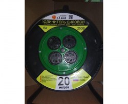 Удлинитель 20м на катушке 4 розетки 6А УХ6 2х0,75 ex0110-0028 765507