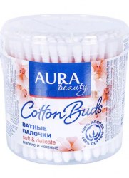 Ватные палочки Aura Beauty 200шт. стакан 16442/58825