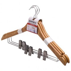 Вешалка Brabix 601170 Cтандарт, комплект 3шт, дерево, перекладина, 48-50рр, цвет сосна 