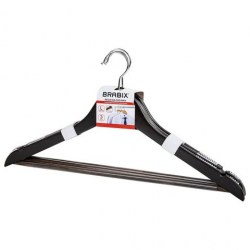 Вешалка Brabix 607476 Cтандарт, комплект 3шт, дерево, перекл, р 48-50, цвет темно-коричневая 