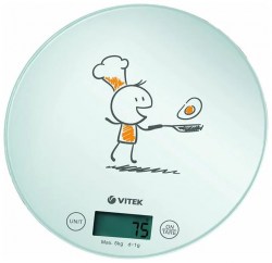 Весы кухонные Vitek VT-8018 белый электронные