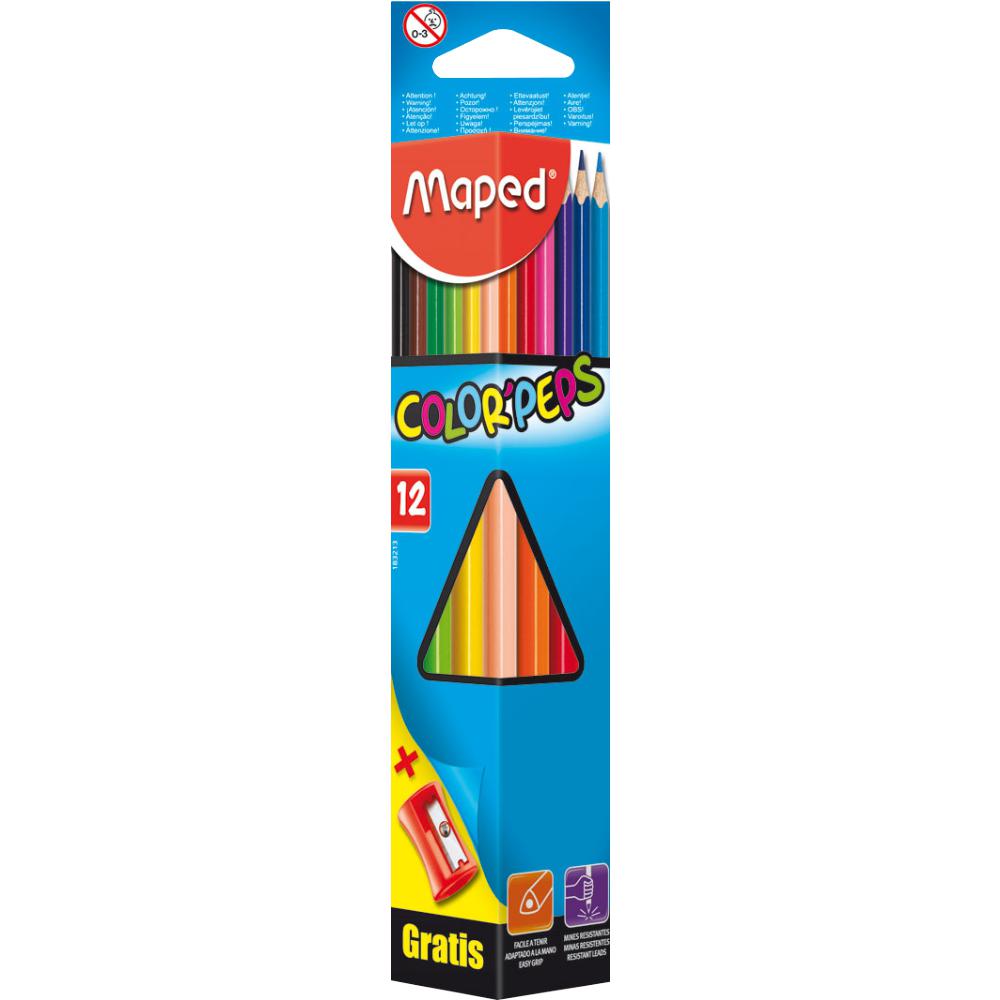 Карандаши 12цв. Maped 183213 Colorpeps + точилка