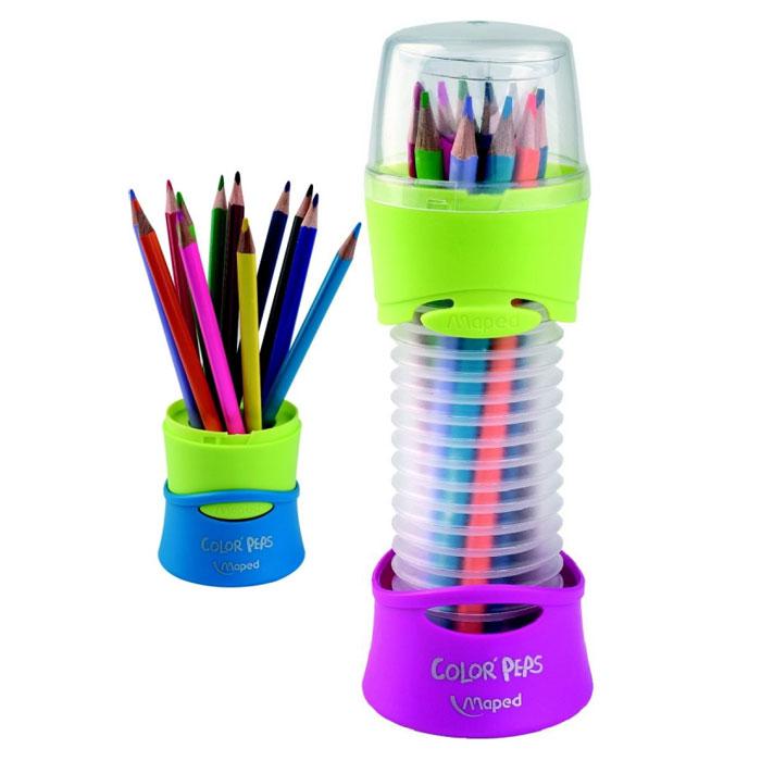 Карандаши 12цв. Maped 683212  "Colorpeps" треугольные, в растягивающемся тубусе-подставке