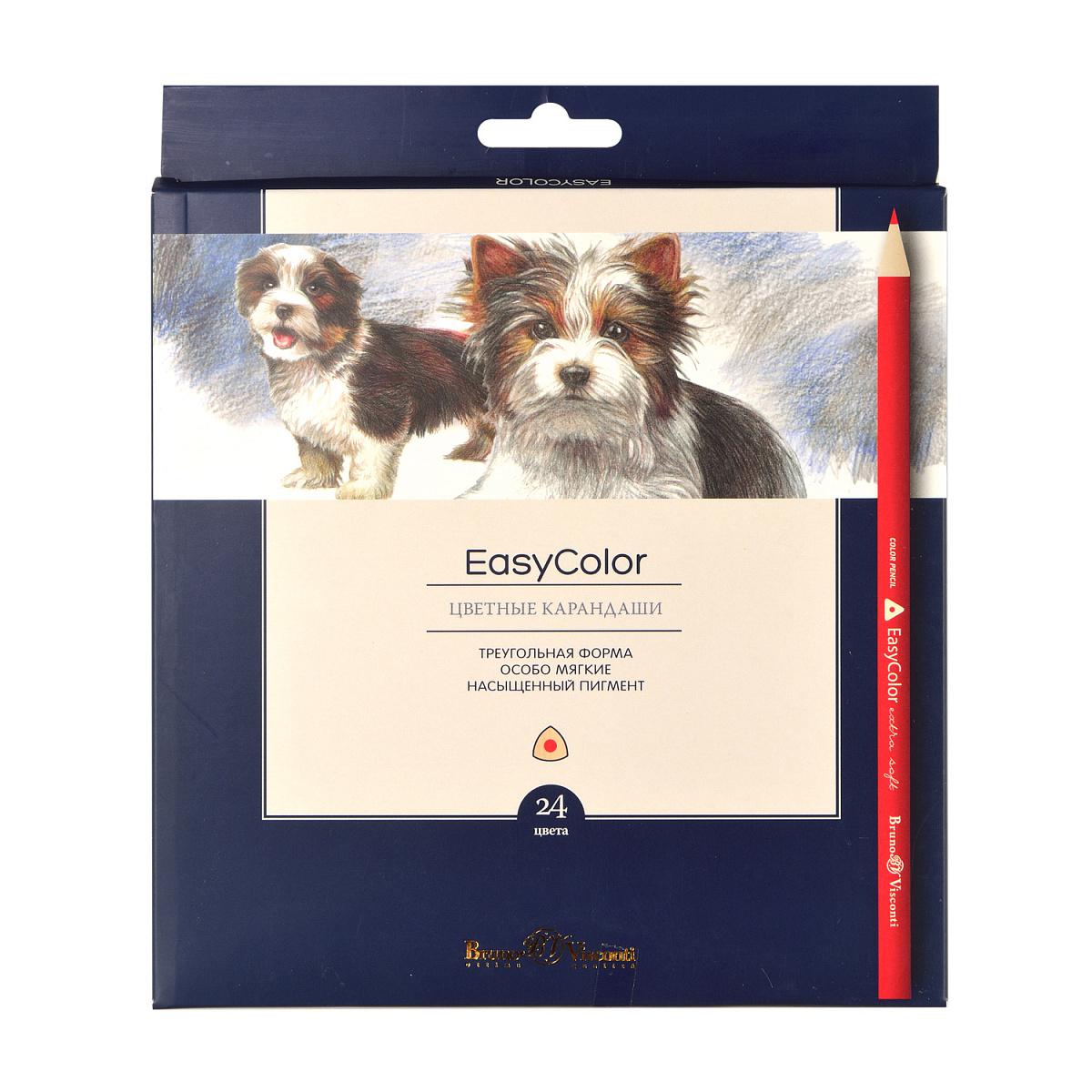 Карандаши 24цв. Bruno Visconti 30-0032 "Easycolor" 