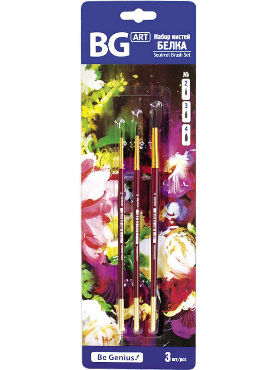 Кисти набор БиДжи KBR_3PS 6408 ART "Белка" /3шт/ (кругл№2,3,4) блистер 328149
