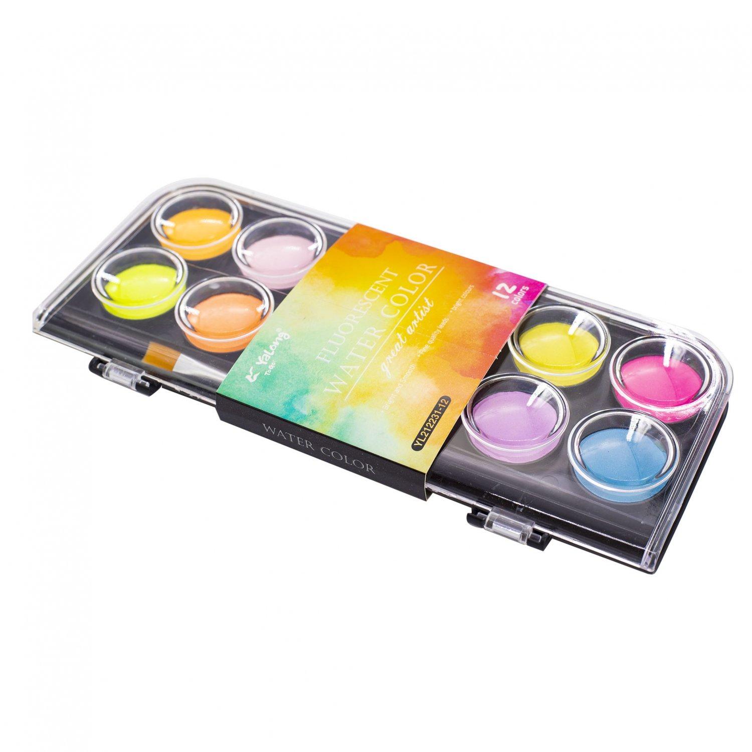 Краски 12цв. с/к Yalong YL212231-12 "Color" меловые, кисть