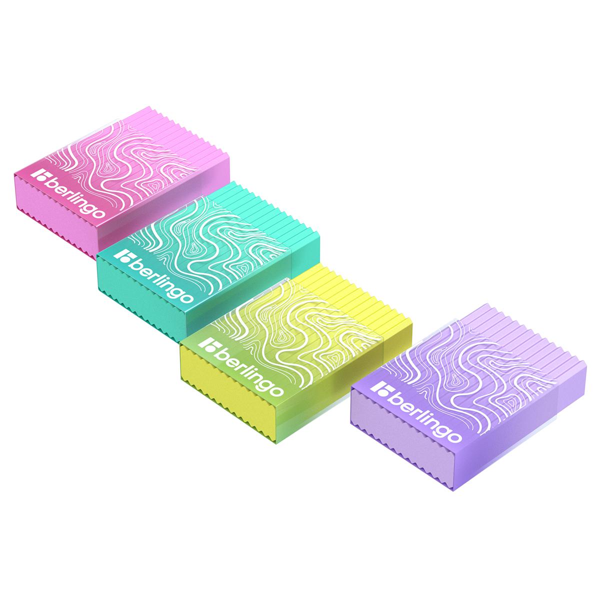 Ластик Berlingo BLc_00840 Gradient прямоугольный, пластиковый кейс, ассорти 45*32*11мм 357908