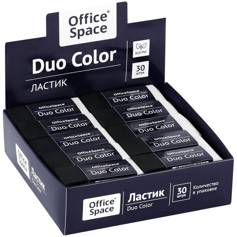 Ластик OfficeSpace ER_45453 Duo Color черно/белый, 59*21*10мм, в картонной упаковке 339151