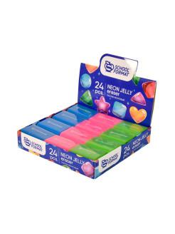 Ластик Schoolformat ЛСТ-НЖ "NEON JELLY" в пластиковой упаковке, 35*45*15мм, ассорти 212038