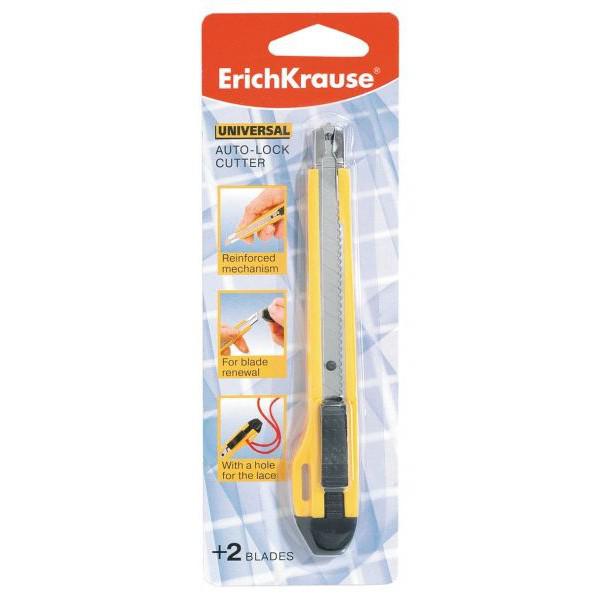 Нож канц.  9мм ErichKrause 19150 Universal Autolock в блистере желтый