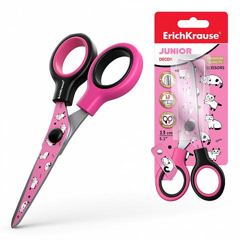 Ножницы 13,0см ErichKrause 53208 Junior Decor Cats с принтом на лезвиях