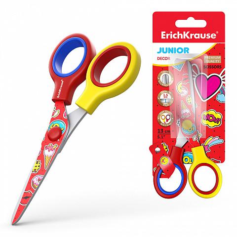 Ножницы 13,0см ErichKrause 53210 Junior Decor Sweet Love с принтом на лезвиях