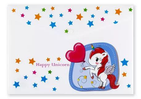 Папка на кнопке А4 Centrum 88817 Unicorns ассорти 
