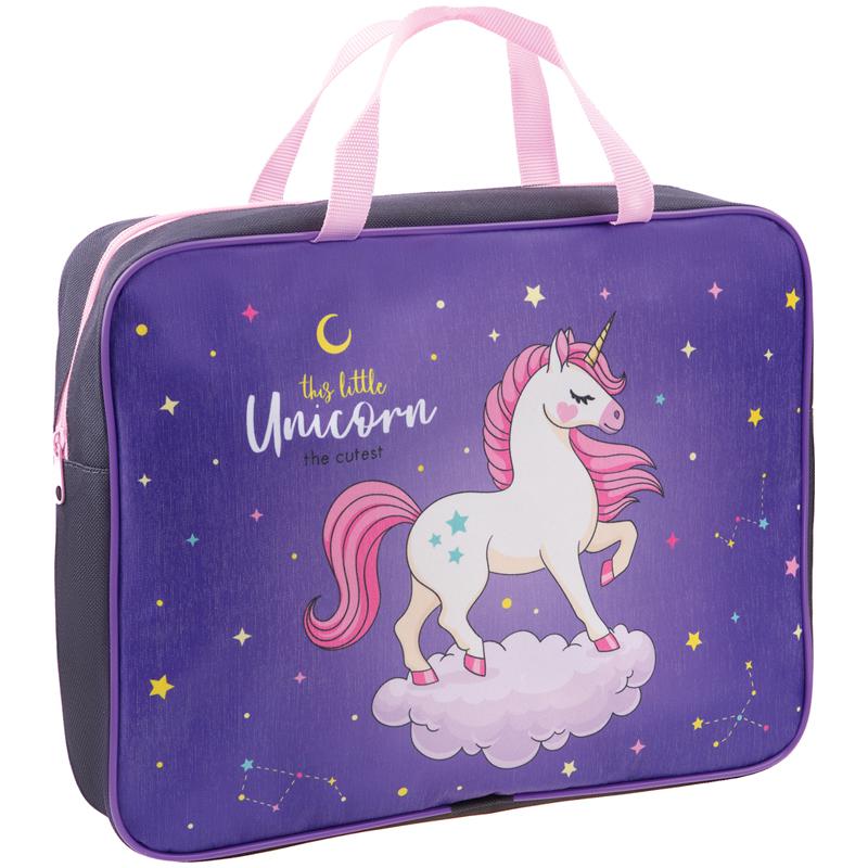 Папка-сумка ArtSpace ПМД-4-20_16666 "Unicorn" 75мм, на молнии с ручками 317030