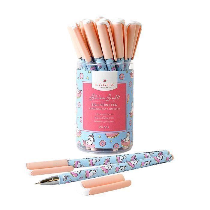 Ручка Lorex LXOPSS-IC6 Slim Soft "ILLEGALLY CUTE. UNICORN" масл, синий 0,5мм 189577