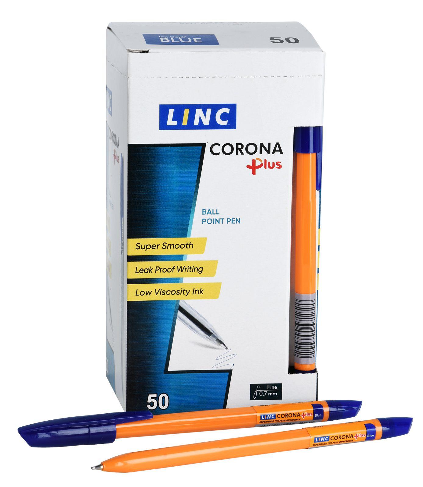 Ручка синяя Linc Corona Plus Orange 3002N  0,7мм оранжевый корпус 109216