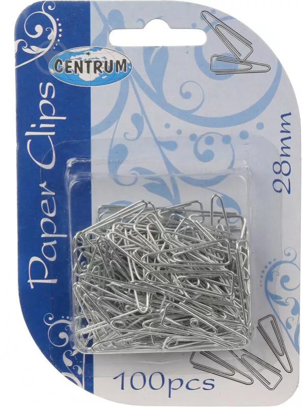 Скрепки 28мм Centrum 80819 /100шт/ треугольные в блистере