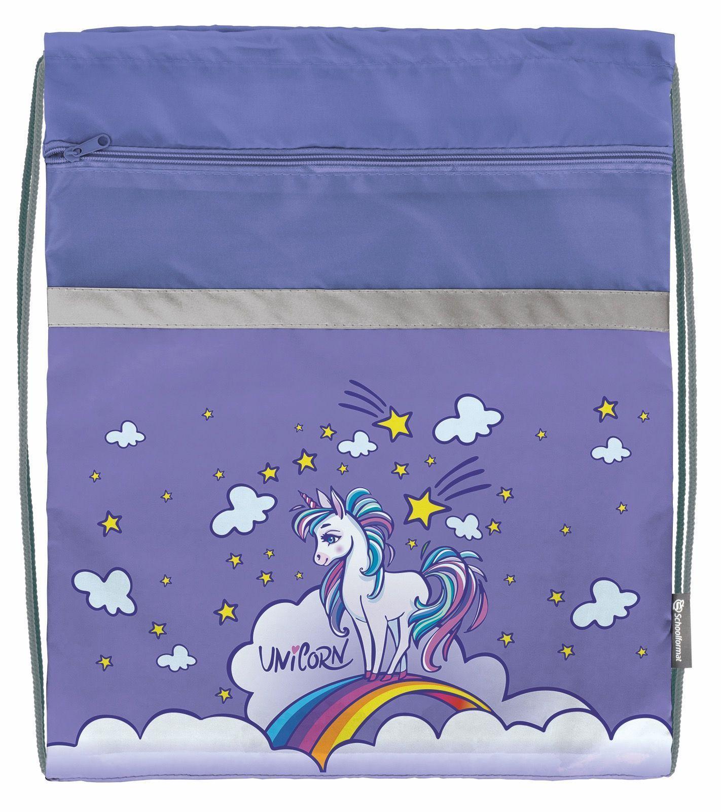 Сумка для обуви Schoolformat МОБК-ЛЮН "LITTLE UNICORN" с карманом на молнии, 49х41см 227978